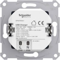 ASFORA Dvojitá USB A+C rychlonabíječka 3A 45W, antracit SCHNEIDER EPH2700471