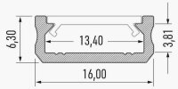 Hliníkový profil AL-PROFIL D INOX 1M (10-0043-10) GREENLUX GXLP1034