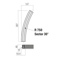 XNET RECESSED CURVED PROFILE 30dgr OPENI