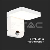 17W LED Wall Light Sensor White Body Squ V-TAC SKU2946