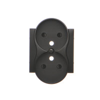 Krytka zásuvky 2P+T dvojité - pro rámečky NATURE černá matná DGZ2MZNP/49