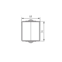 Spínač TEKNO IP65GR 2G2W č.6 schodišťový, dvojitý, univerzální KANLUX 39221