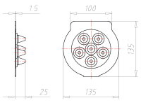 Manžeta vícenásobná vzduchotěsná ECON 230x230x25 mm KAISER 9059-61