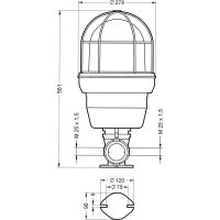 Maják zábleskový EX 0100 STF (ATEX EX-D) 12/24V DC 15 J IP66 M25*1,5 červená