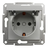 ASFORA Zásuvka SCHUKO 250V 16A, clonky, IP44, alu SCHNEIDER EPH3100161