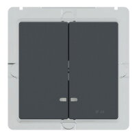 Kryt spínače dvojitý průzory IP44,Antrac SCHNEIDER MEG3424-0414