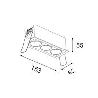 Zápustné svítidlo RIVA MAXI 3, B TRIAC 15W 2700K/3000K/4000K UGR černá 2560773DT