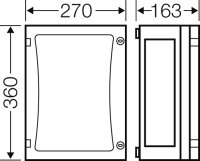 Prázdná skříň ENYSTAR, 216x306x136mm, průhledné dveře HENSEL FP 0210