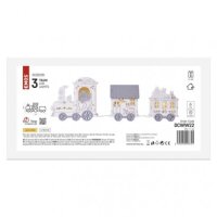 LED dekorace dřevěná vláček, 2x AA, 14 cm, vnitřní, teplá bílá, časovač