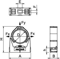 OBO SQ-47 LGR Příchytka starQuick 44-50mm světle šedá Polyamid PA