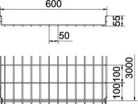 OBO GRM 55 600 G Mřížový žlab GRM 55x600x3000 Ocel galv. zinek