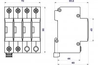 Svodič rázového přepětí HSA-385/4+0 S SPD typ 2+3 HAKEL 24568