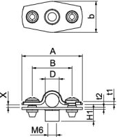 OBO ASG 732 8 FT Distanční příchytka s připojovacím závitem M6 7-8mm Ocel