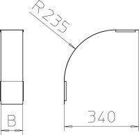 OBO DBV 85 300 F FS Víko svislého oblouku 90° klesající B300mm Ocel