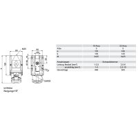 zásuvka nástěnná 5P, 32A/400V, 6h, IP44, s vypínačem PCE 75925-6