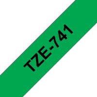 BROTHER TZe-741, zelená / černá - 1 ks (18mm, laminovaná)