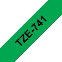 Páska BROTHER TZe-741, zelená/černá (18mm, laminované)