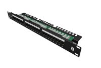 SOLARIX Patch panel 24 x RJ45 CAT5E UTP s vyvazovací lištou 1U SX24L-5E-UTP-BK-N