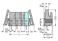 Pružinová svorkovnice THT rovná 7,5 mm šedá 5pól. WAGO 232-735/039-000
