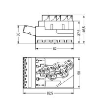 Napájecí modul 5x2,5mm2 + 2x1,5mm2 5pól. šedá WAGO 772-264/060-000