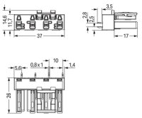 Zásuvka na desky plošných spojů rovné provedení 4pól. světle zelená WAGO 770-864