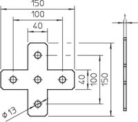 OBO 1124617 Spojka pro lištu MS 41 křížení GMS 5 VP X G