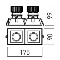 XARGO REC. ADJ. FITTING 2x10W 220-240V A