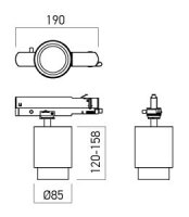 XZOOM ADJ. PROJECTOR for TKN 1x20W 220-2