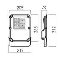 XFIELD Proiector 50W 120-277V AC 6000K C