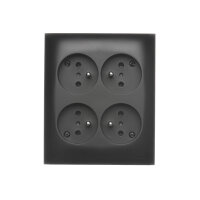 Čtyřnásobná zásuvka s uzemněním, IP20 černá matná KONTAKT SIMON ACGZN4C/49