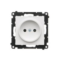 Zásuvka 1 násobná, bez uzemnění, se clonkami bílá matná   TG1CZ.01/111