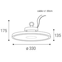 Závěsné svítidlo LED2 HBAY PRO 0-10V 100-200W 3000K/4000K/5000K IK08 IP65 černá