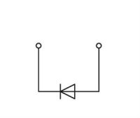Svorka pro moduly 2 vodiče s diodou 1N4007 šedá 2,5mm2 Wago 280-915/281-411