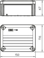 OBO T 100 E 4-5 Odbočné krabice pro zachování funkčnosti 150x116x67 oranžová