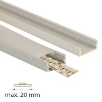 Přisazený hliníkový profil PF 24x10 mm mléčný difuzor 1 m MCLED ML-761.008.43.1