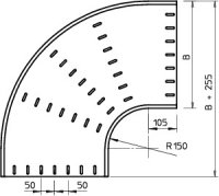 OBO RB 90 850 FS Oblouk 90° vodorovný kruhové provedení 85x500 Ocel