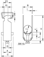 Třmenová příchytka OBO 2056 58 ALU jednoduchá 52-58mm Hliník Alu
