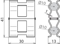 Bezšroubová svorka pro armování 10 mm a 10 mm drát DEHN 308132