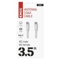 Anténní koaxiální kabel stíněný 3,5m rovné vidlice EMOS S30300