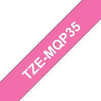 Páska BROTHER TZe-MQP35 růžová/bílá (12mm, laminované)