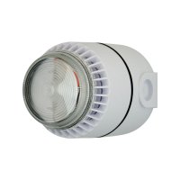 FL/CL/W/D Siréna s majákem Flashni 24V DC hluboká základna bílý kryt čirý maják