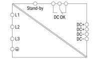 Spínaný napájecí zdroj pro 3fáz. 24V DC 10 A Kontakt DC OK 2,5mm2 WAGO 787-840