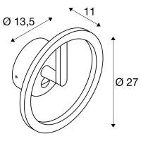 Q-RING, nástěnné svítidlo, senzor, 3000 K, IP54, černá SLV 1007916