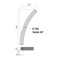 XNET RECESSED CURVED PROFILE 45dgr OPENI