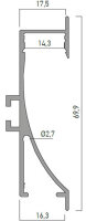 PRF130 REC. WALL MOUTING AL. PROFILE 2 m