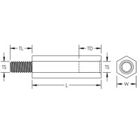 Kovovy distancni sloupek DMH35M4, 561610 ERICO DMH 35M4 561610