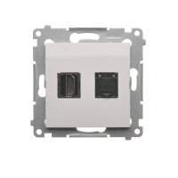 Zásuvka HDMI + počítačová zásuvka RJ45 kat.6, bílá KONTAKT SIMON DGHRJ45.01/11