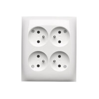 Čtyřnásobná zásuvka s uzemněním, IP20 bílá KONTAKT SIMON ACGZN4/11