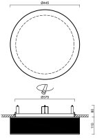 Polovestavné svítidlo ERIS CV3 24W IP44 4K NZ3h SKLO OPAL černá OSMONT ERI67994