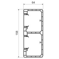 Parapetní kanál PK 160x65 D, bílý, 2 m, karton KOPOS PK 160X65 D_HD